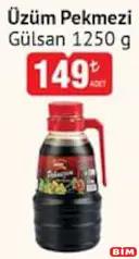 GÜLSAN ÜZÜM PEKMEZİ 1250 G fiyat ve kampanya bilgisi